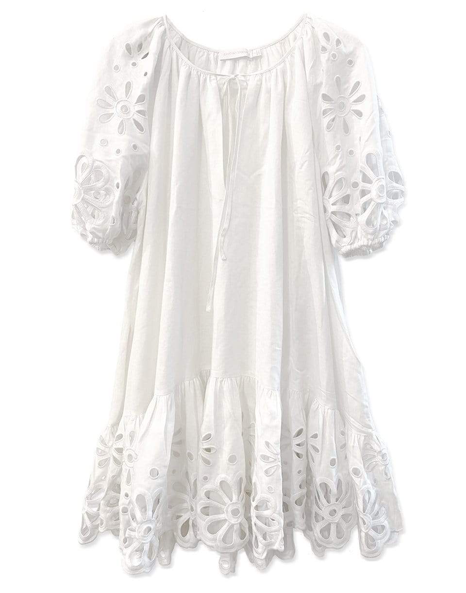 SIMKHAI-Evangelina Broderie Anglaise Mini Dress - White-