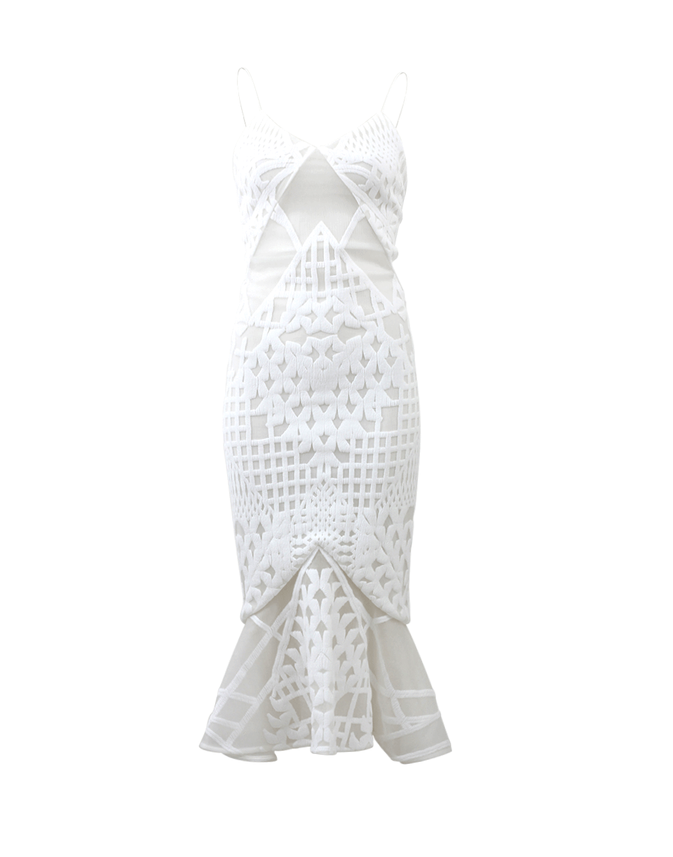 SIMKHAI-Bonded Burnout Gown-WHITE
