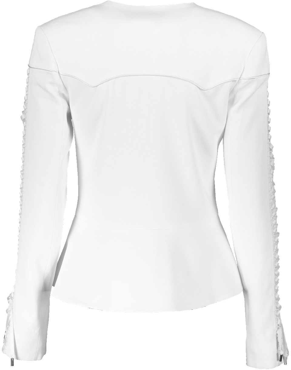 SIMKHAI-Laceup Crepe Peplum Blazer-