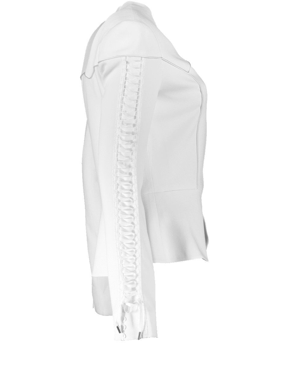 SIMKHAI-Laceup Crepe Peplum Blazer-
