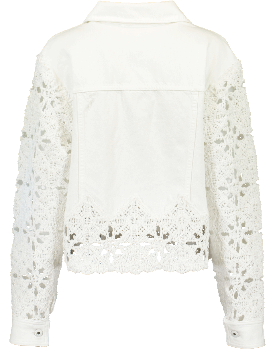 SIMKHAI-Macrame Cropped Denim Jacket-