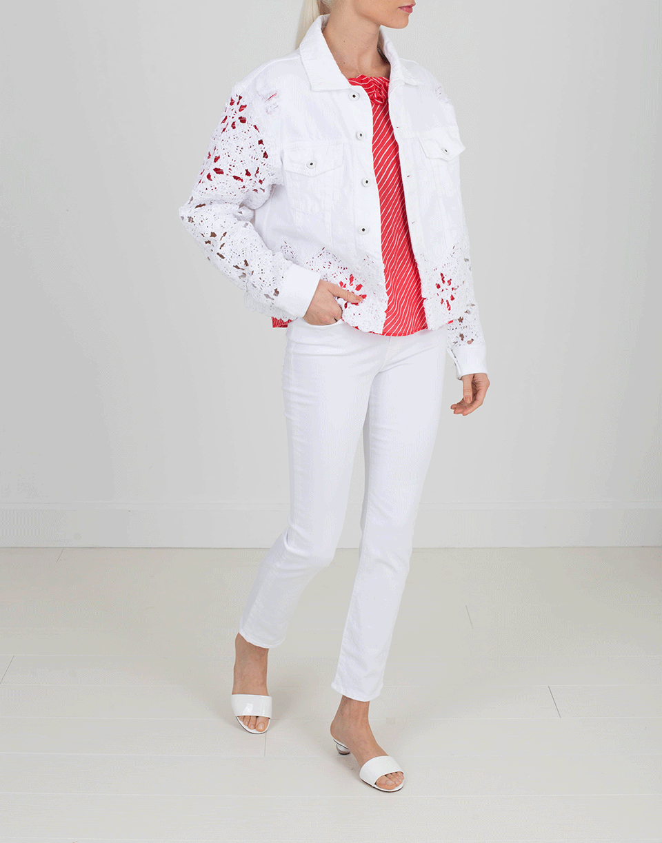 SIMKHAI-Macrame Cropped Denim Jacket-