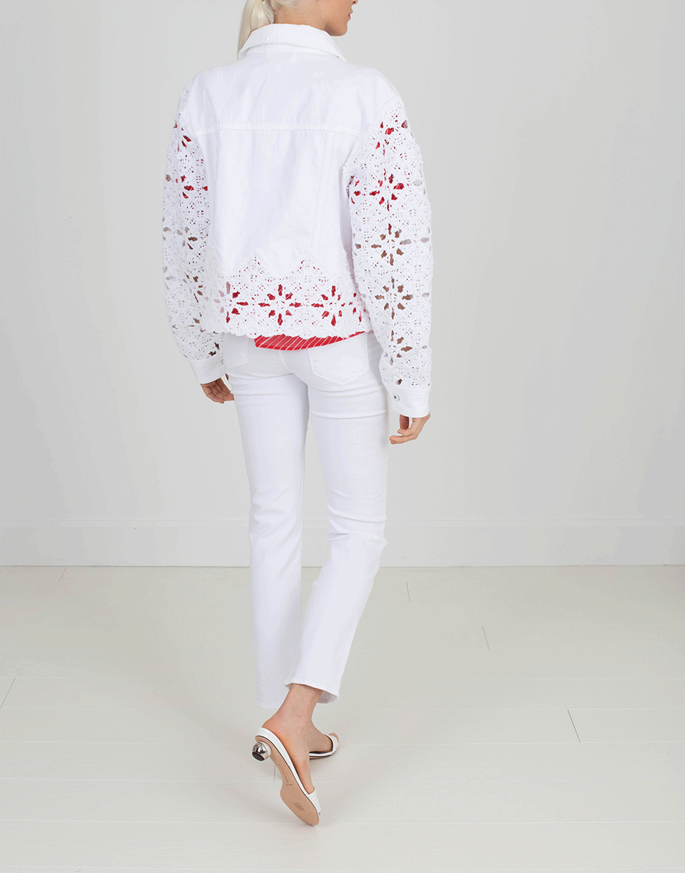 SIMKHAI-Macrame Cropped Denim Jacket-