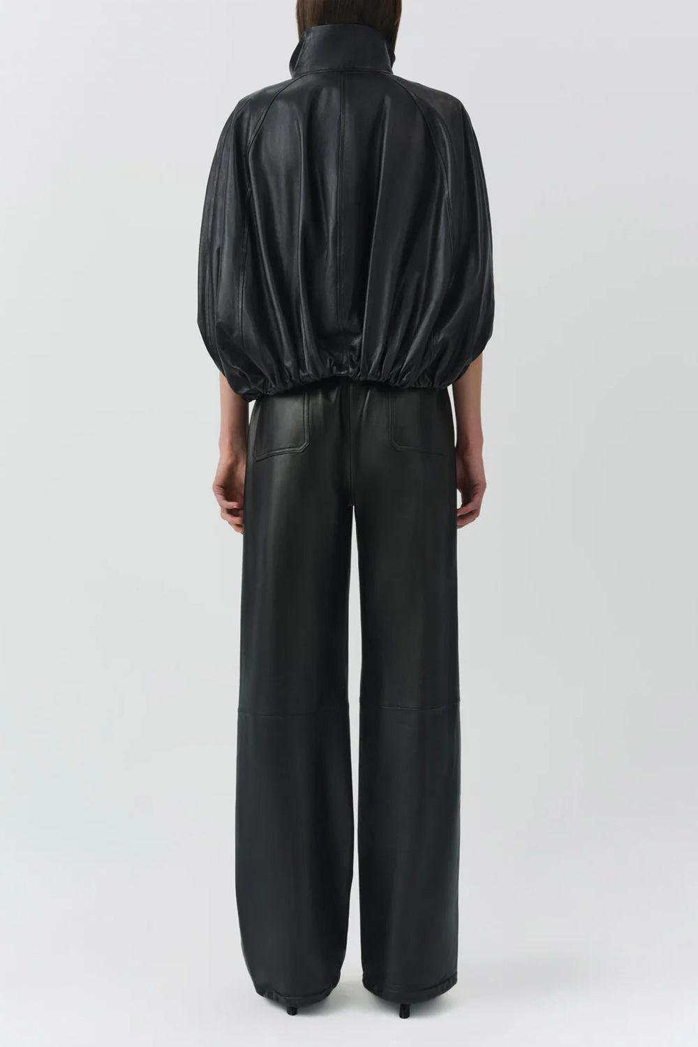 Jada Leather Cape Jacket-BLACK-XS-CLOTHINGJACKETLEATHER-SIMKHAI