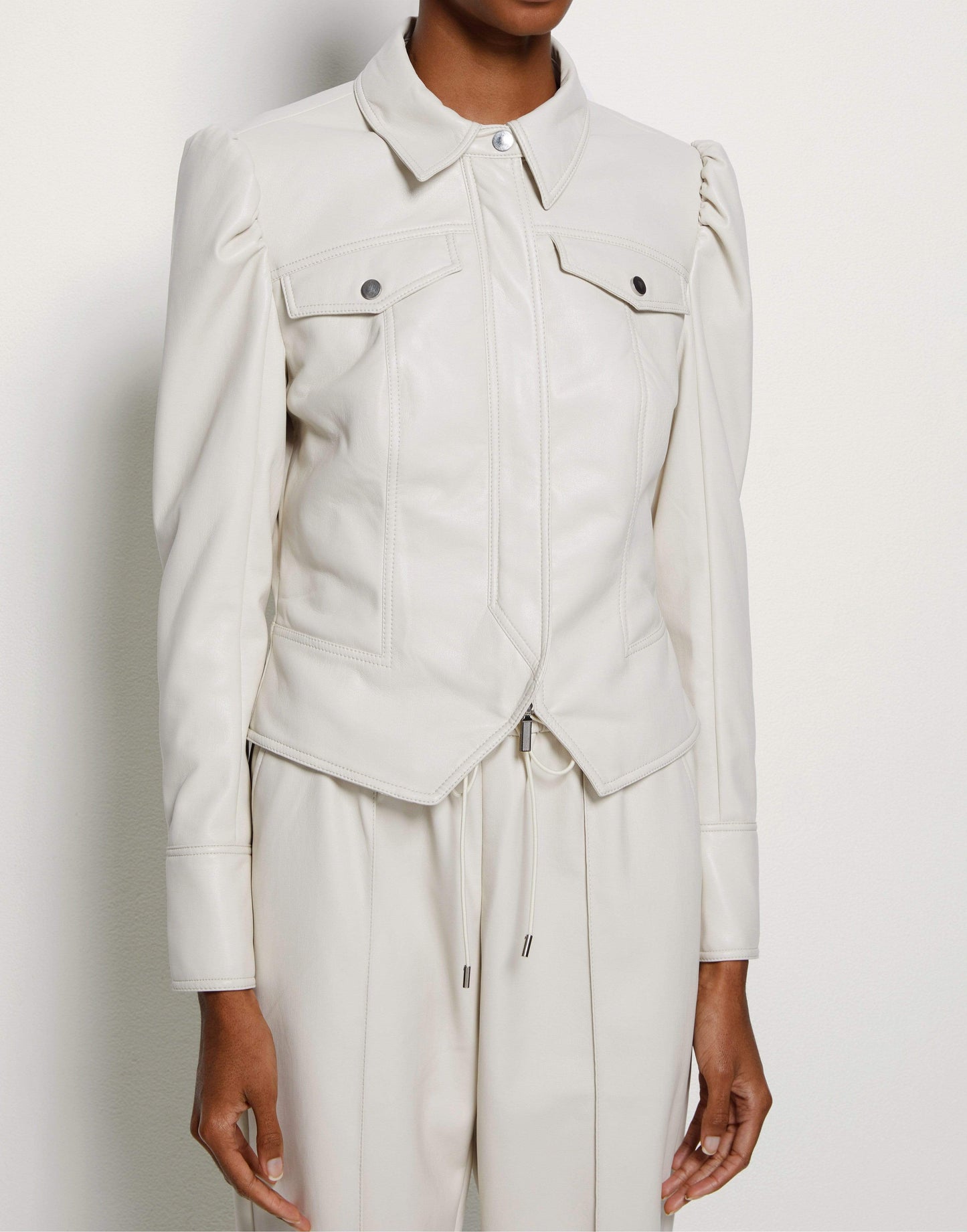 SIMKHAI-Wyatt Vegan Leather Zip Jacket-