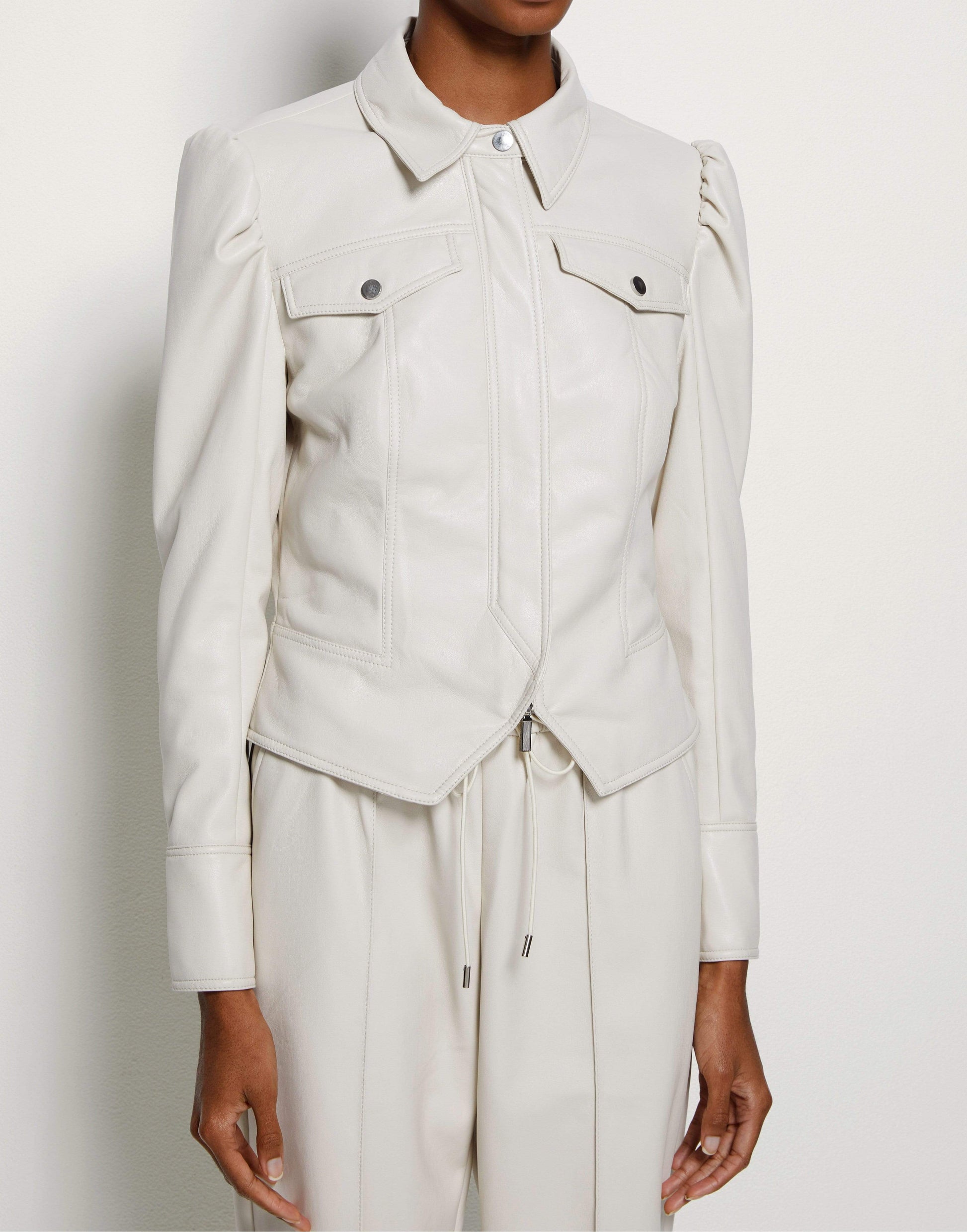SIMKHAI-Wyatt Vegan Leather Zip Jacket-
