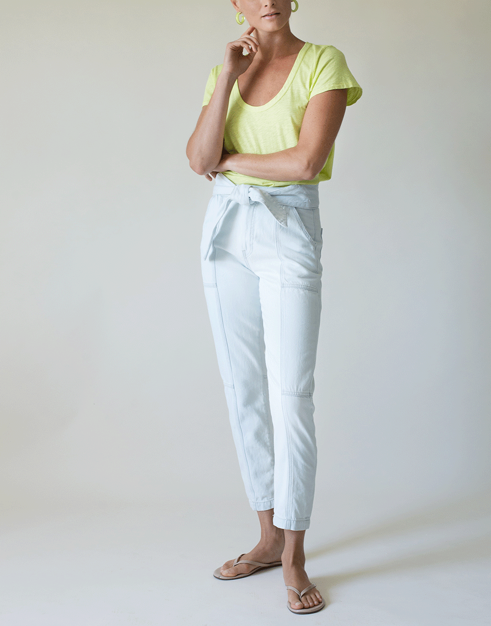 SIMKHAI-Henley Tie Waist Denim Pant-