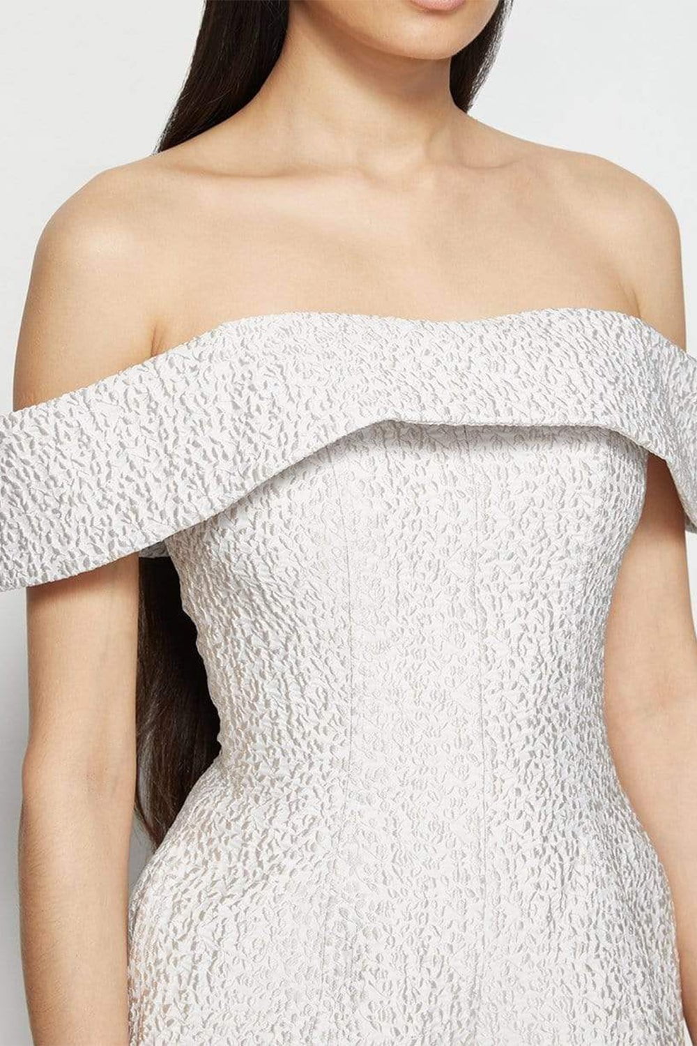 SIMKHAI-Valerie Micro Matelasse Off Shoulder Romper-