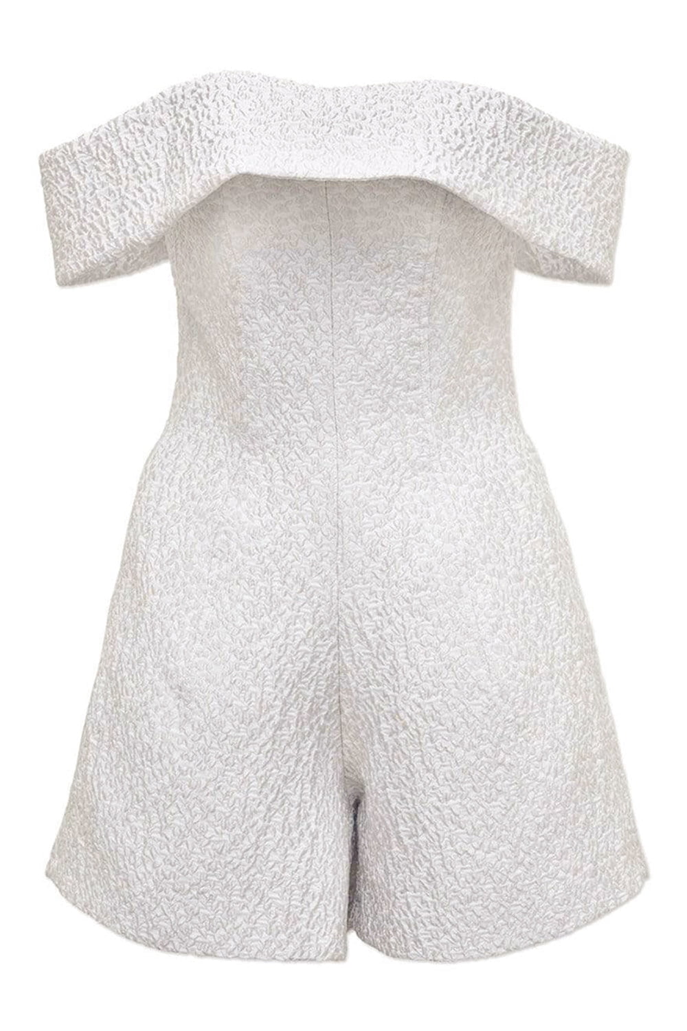 SIMKHAI-Valerie Micro Matelasse Off Shoulder Romper-