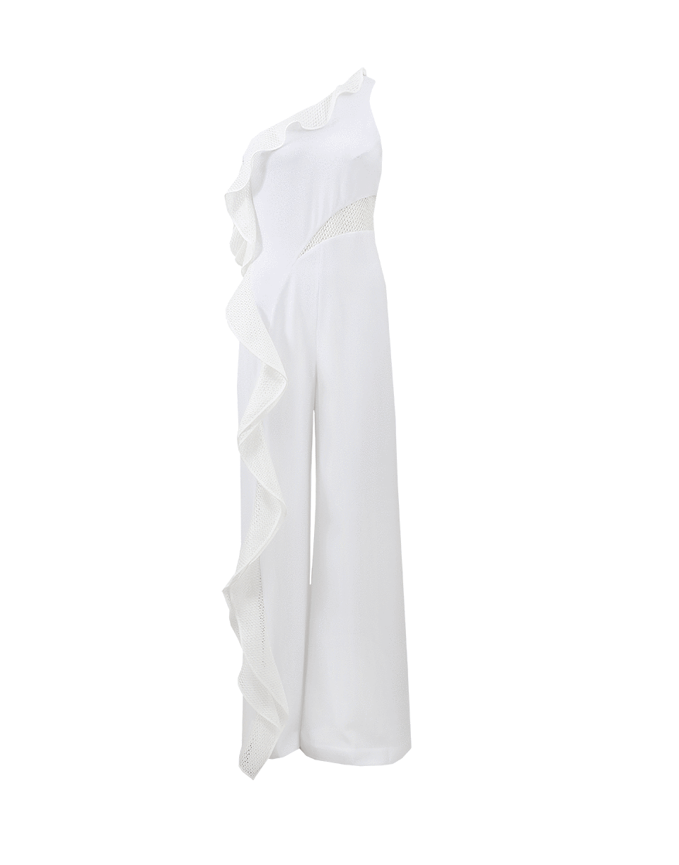 SIMKHAI-Diamond Mesh One Shoulder Jumpsuit-