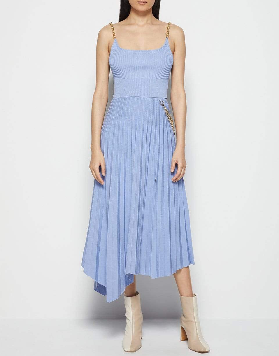 SIMKHAI-Arianna Compact Rib Chain Pleated Skirt-