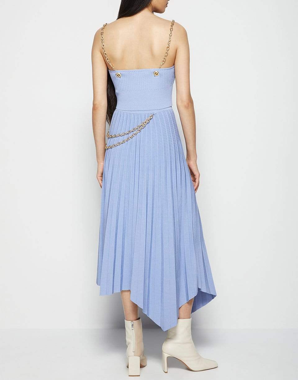 SIMKHAI-Arianna Compact Rib Chain Pleated Skirt-