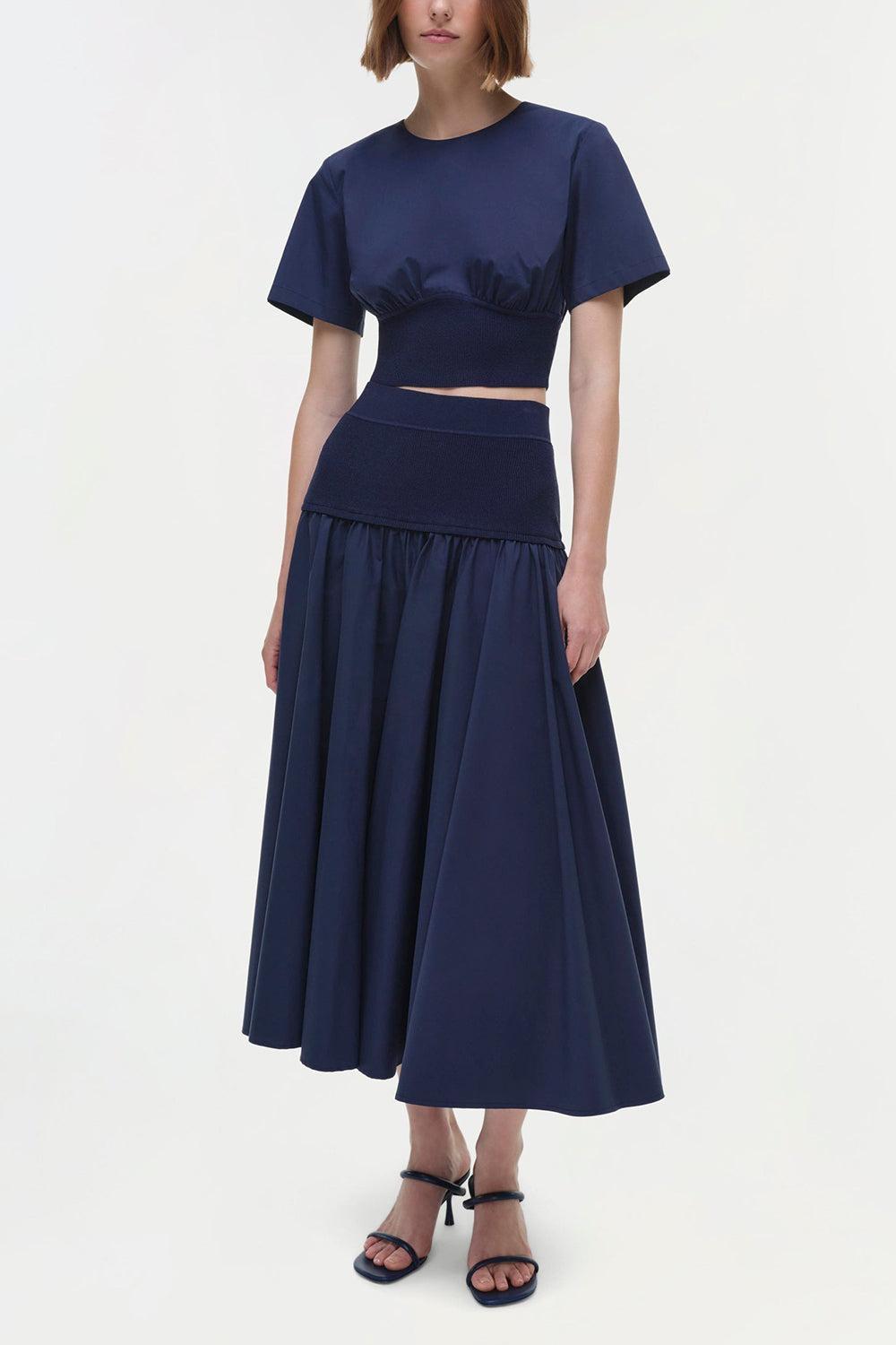 Stella Skirt - Midnight-MIDNIGHT-XS-CLOTHINGSKIRTMIDI-SIMKHAI