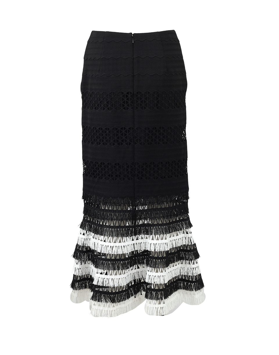 SIMKHAI-Macrame Trumpet Skirt-BLACK
