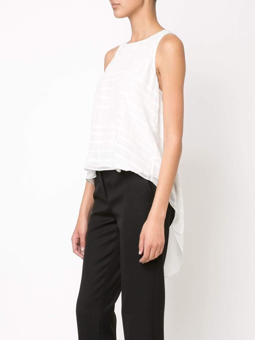 SIMKHAI-Lace Up Texture Tank-