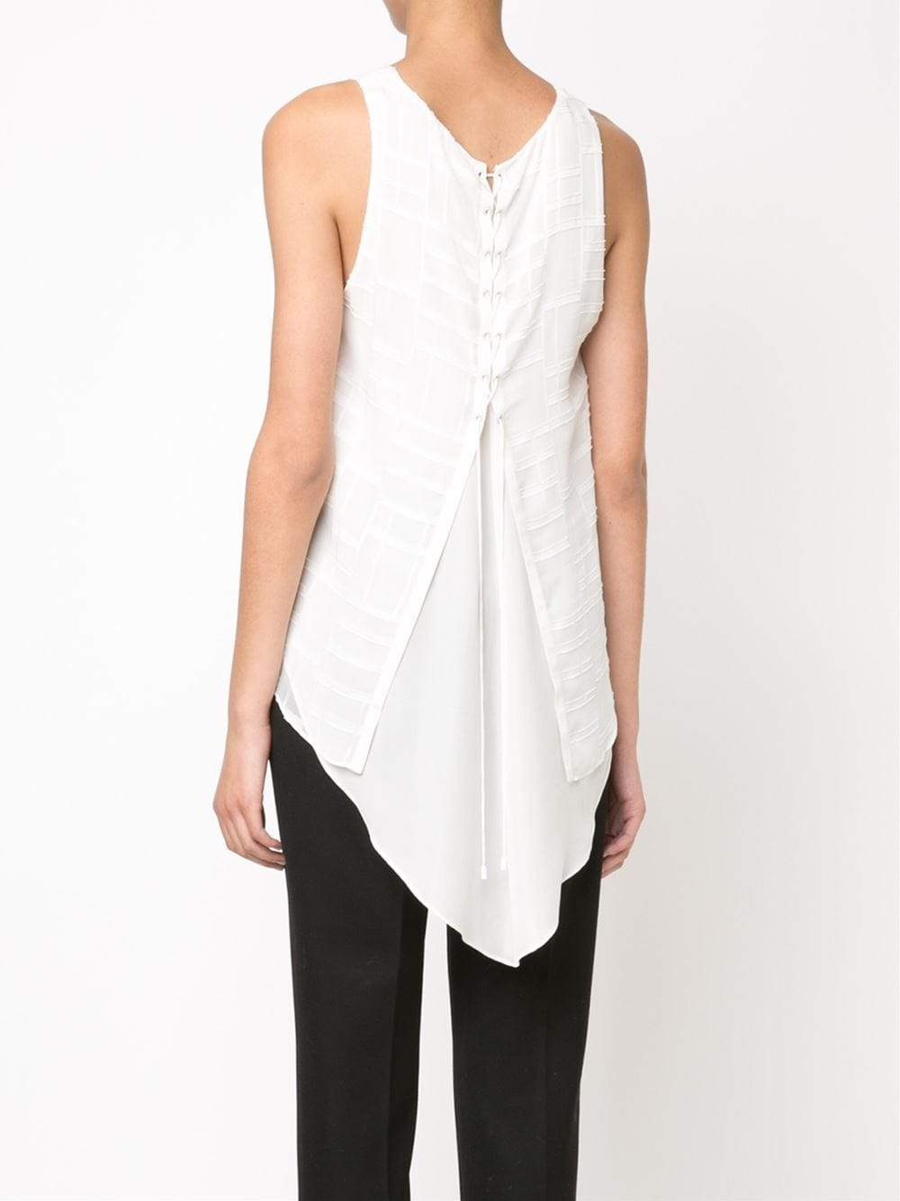 SIMKHAI-Lace Up Texture Tank-