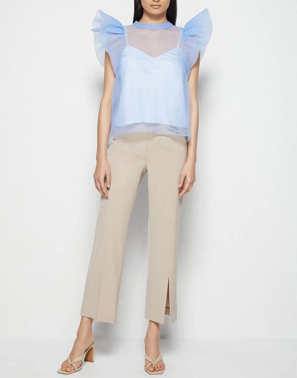 SIMKHAI-Corina Organza Ruffle Sleeve Top - Periwinkle-