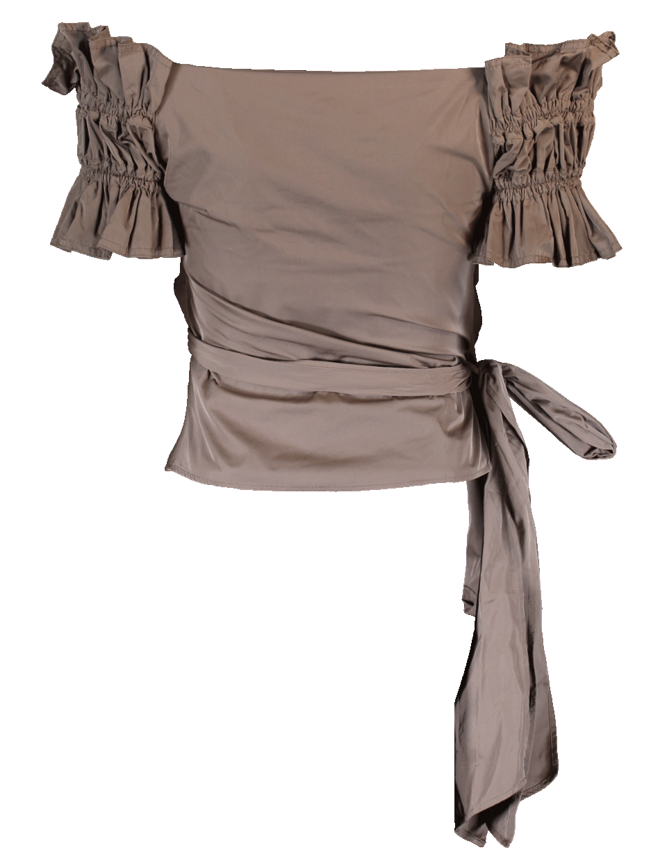 SIMKHAI-Taffeta Wrap Blouse-