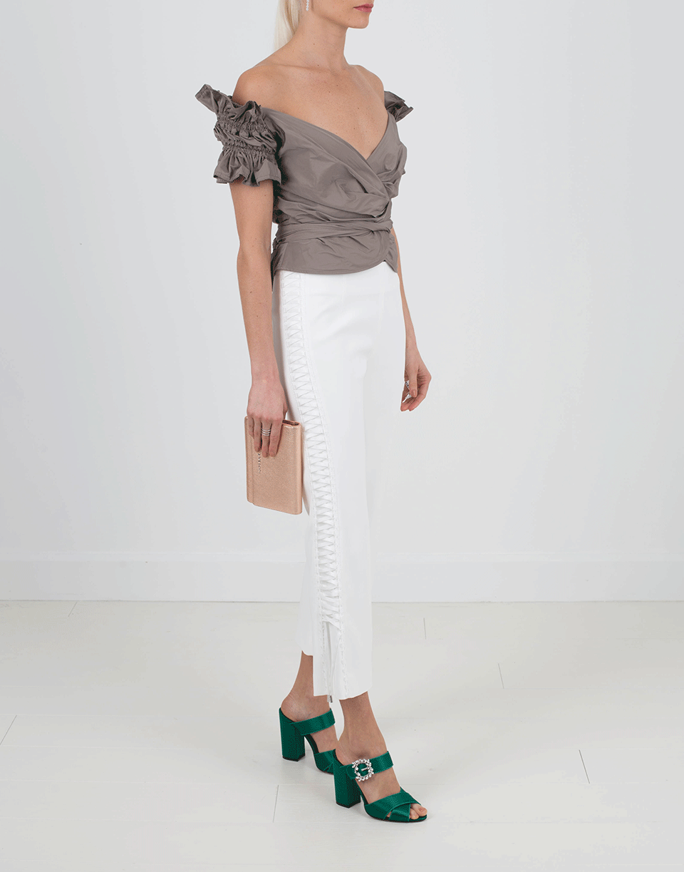 SIMKHAI-Taffeta Wrap Blouse-