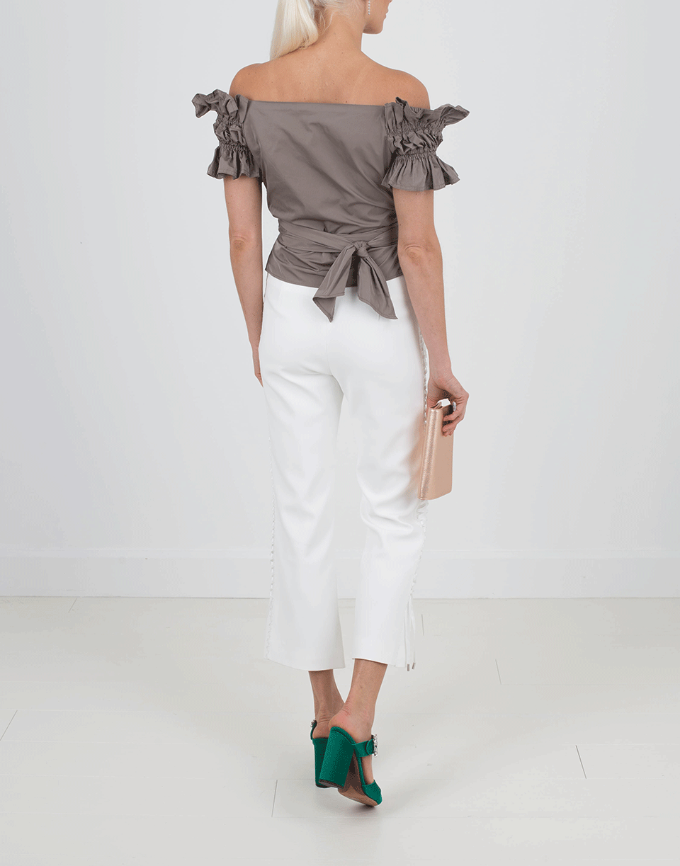 SIMKHAI-Taffeta Wrap Blouse-