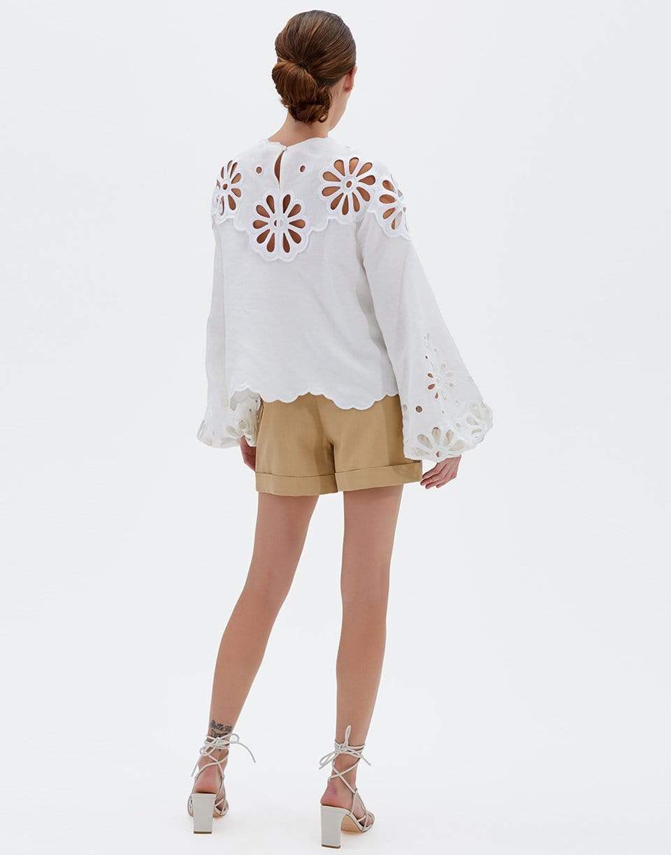 SIMKHAI-Sora Broderie Anglaise Long Sleeve Top-