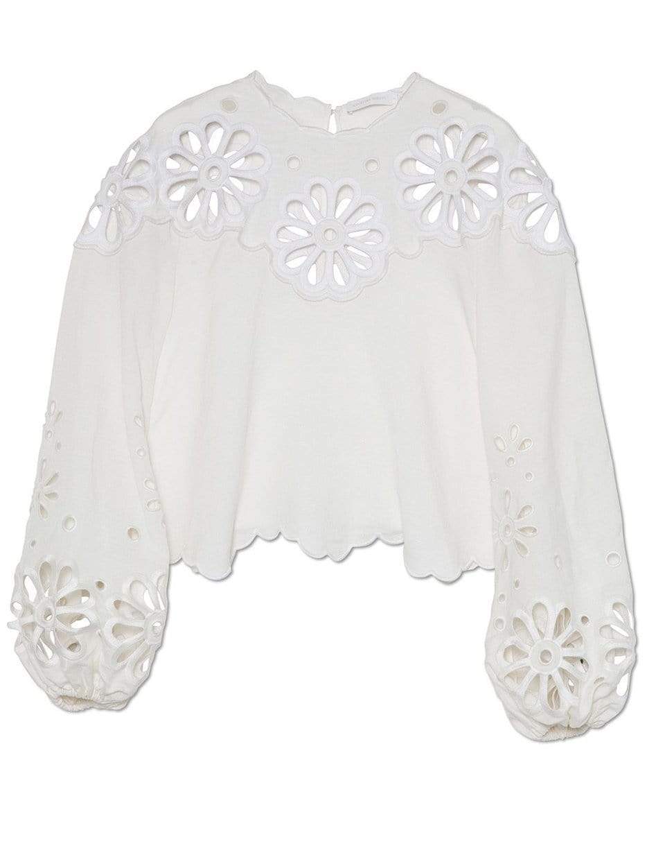 SIMKHAI-Sora Broderie Anglaise Long Sleeve Top-