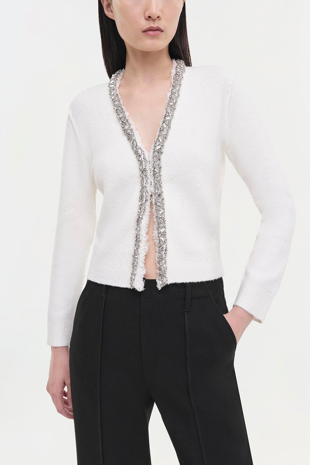 SIMKHAI-Lieghton Cardigan - Ivory-