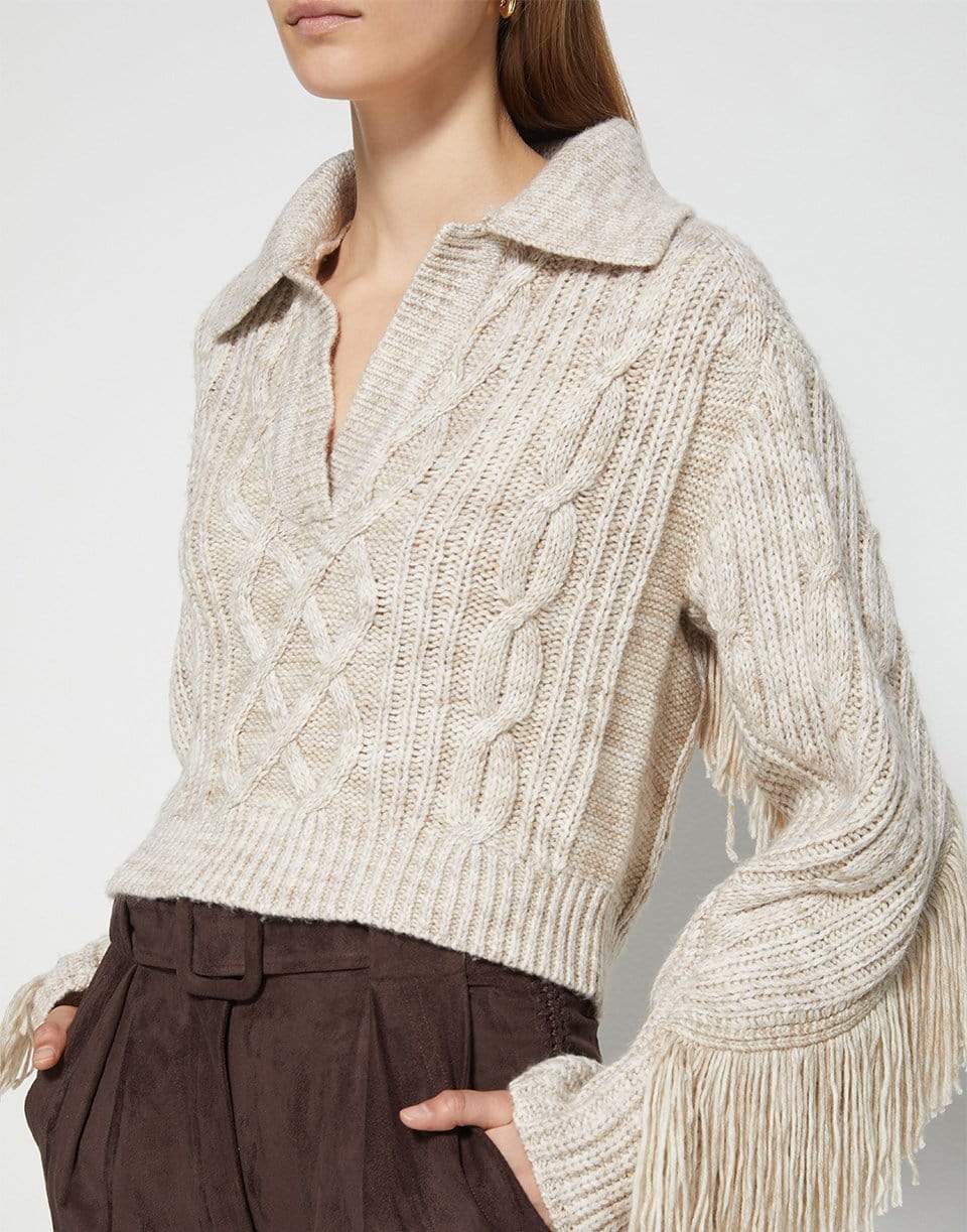 SIMKHAI-Kara Mouline Knit Polo-