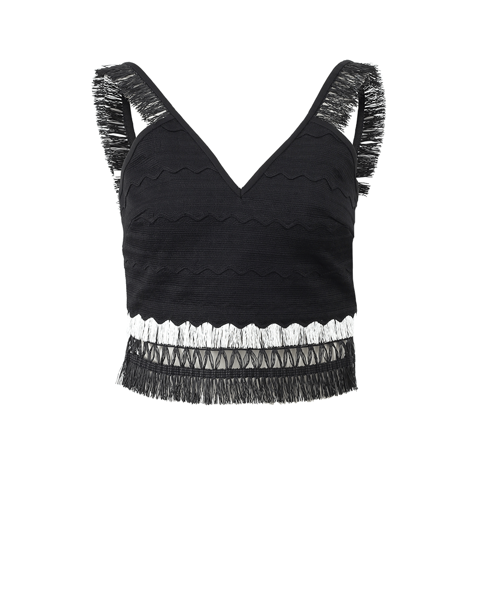 SIMKHAI-Mechanical Macrame Bra Top-BLACK