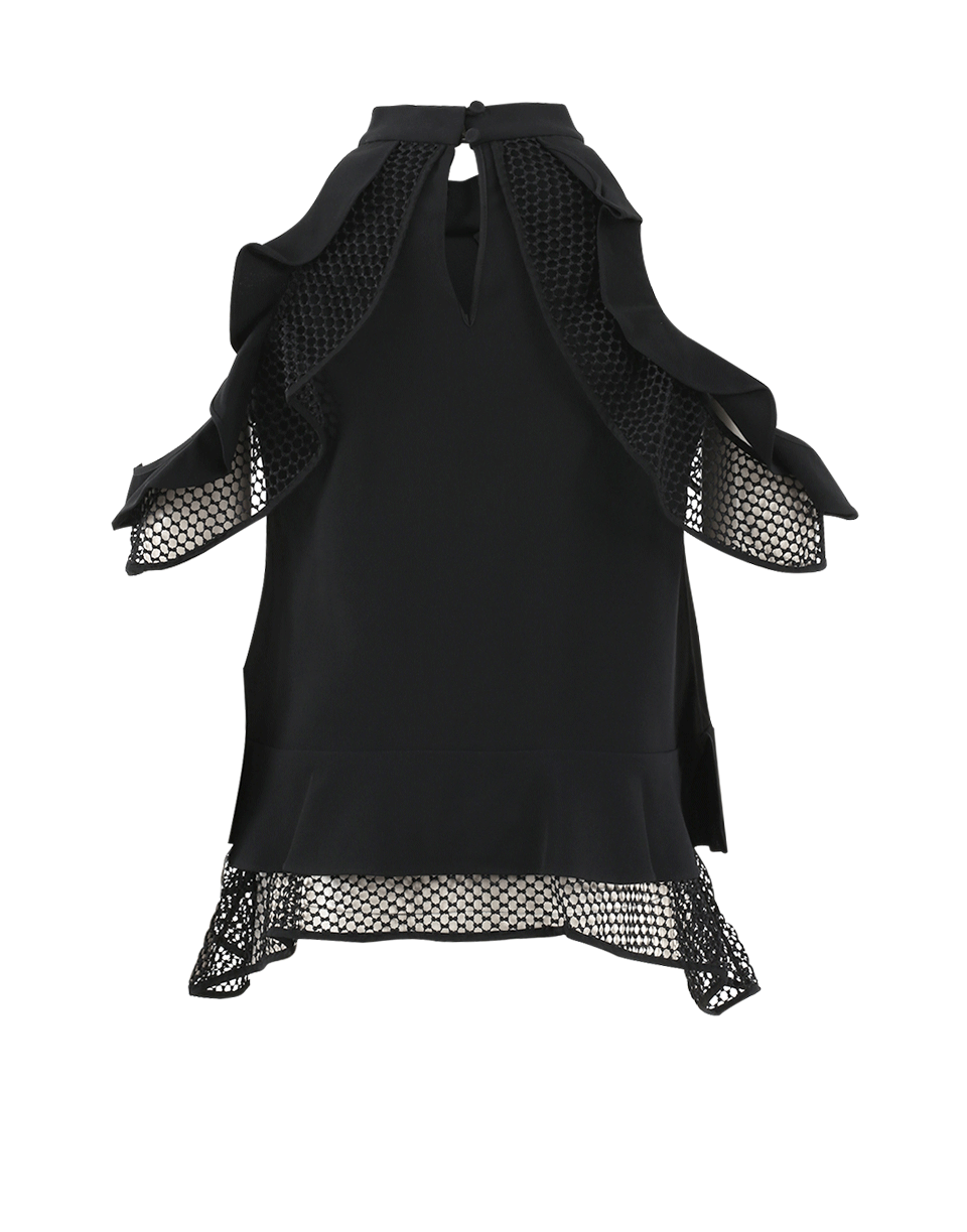 SIMKHAI-Windowpane Cold Shoulder Top-