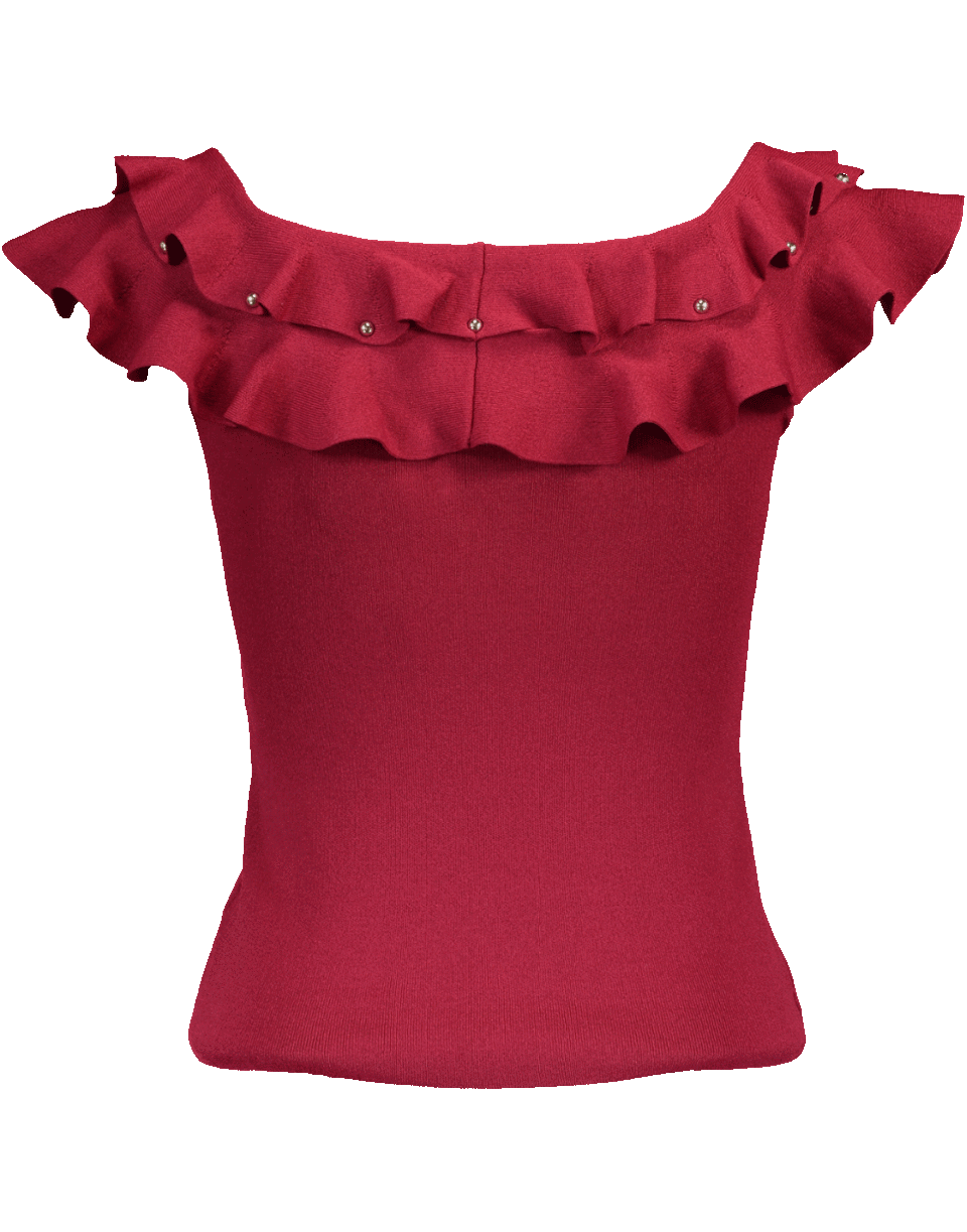 SIMKHAI-Slashed Ruffle Off Shoulder Top-