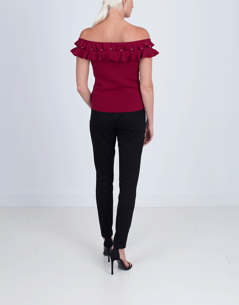 SIMKHAI-Slashed Ruffle Off Shoulder Top-