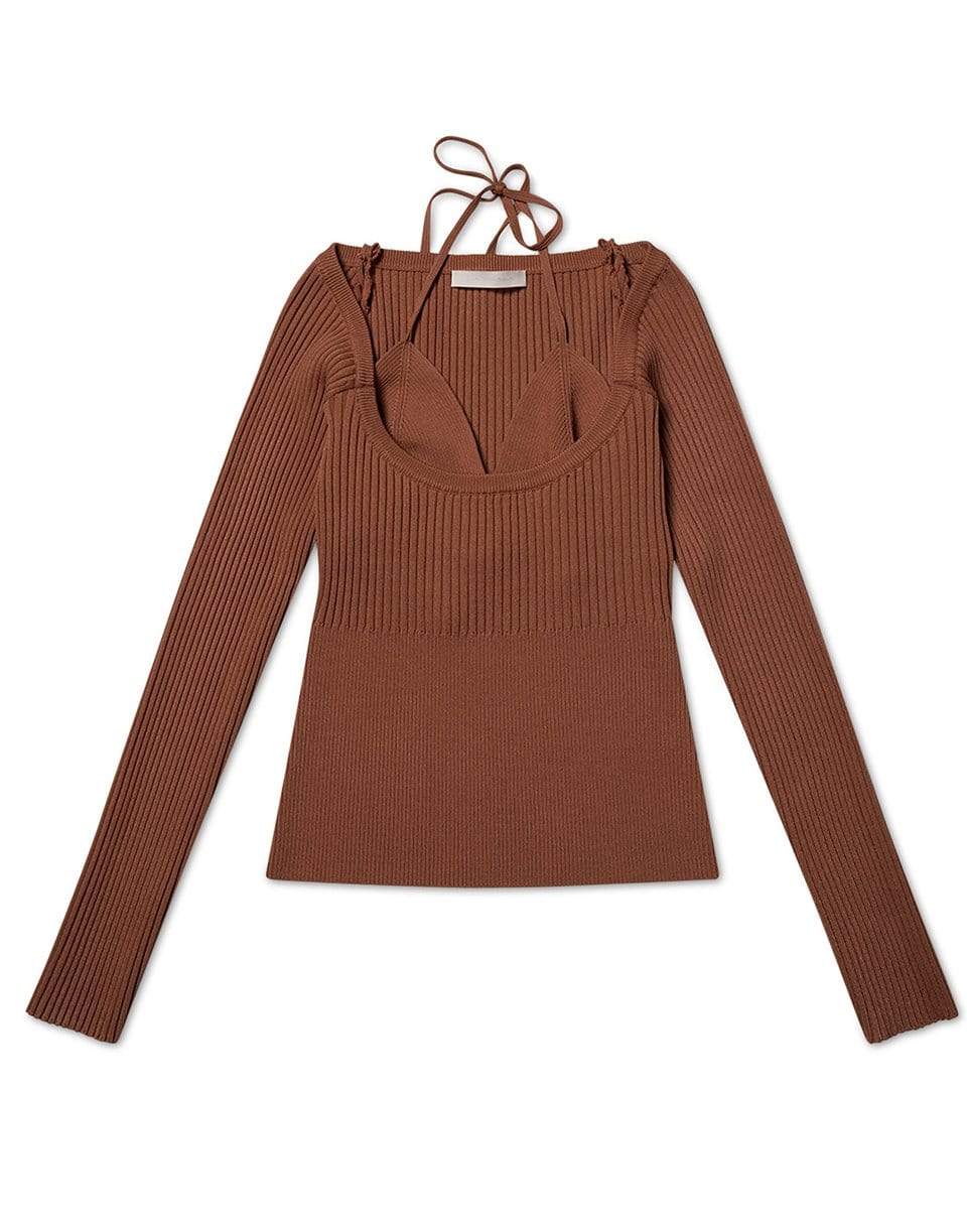 SIMKHAI-Jayline Compact Ribbed Scoop Neck Pullover-