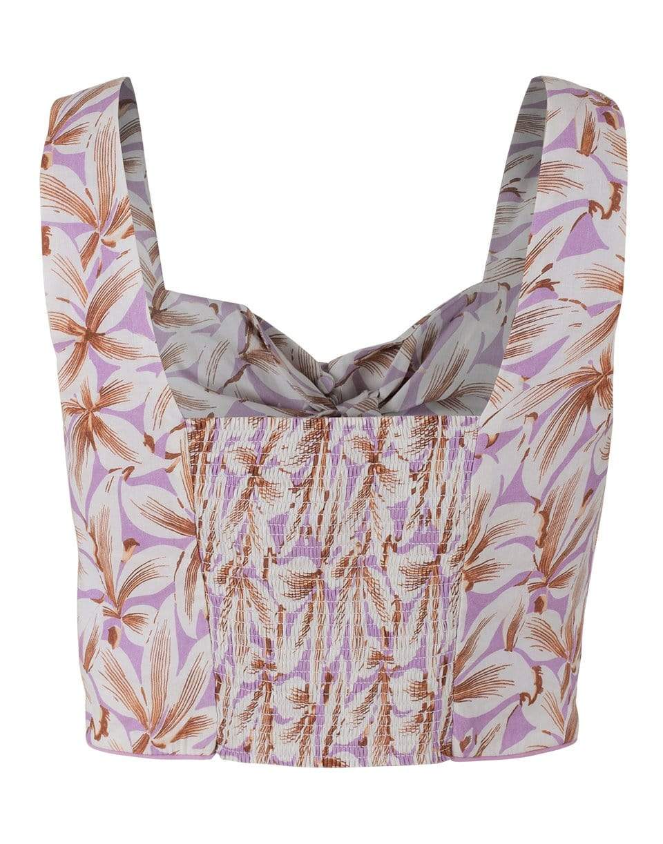 SIMKHAI-Layla Floral Linen Crop Top-