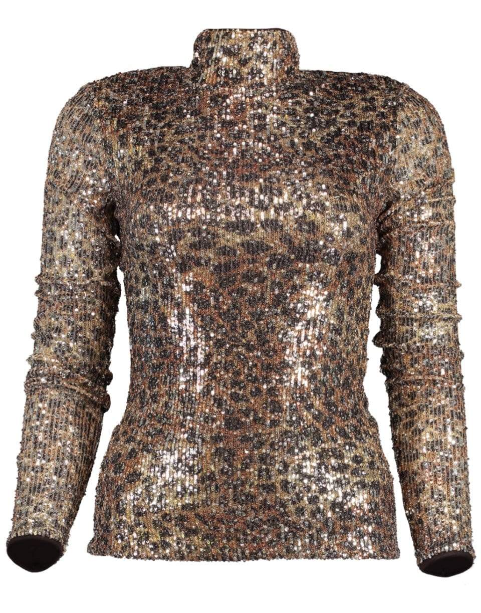SIMKHAI-Greta Sequin Long Sleeve Turtleneck-