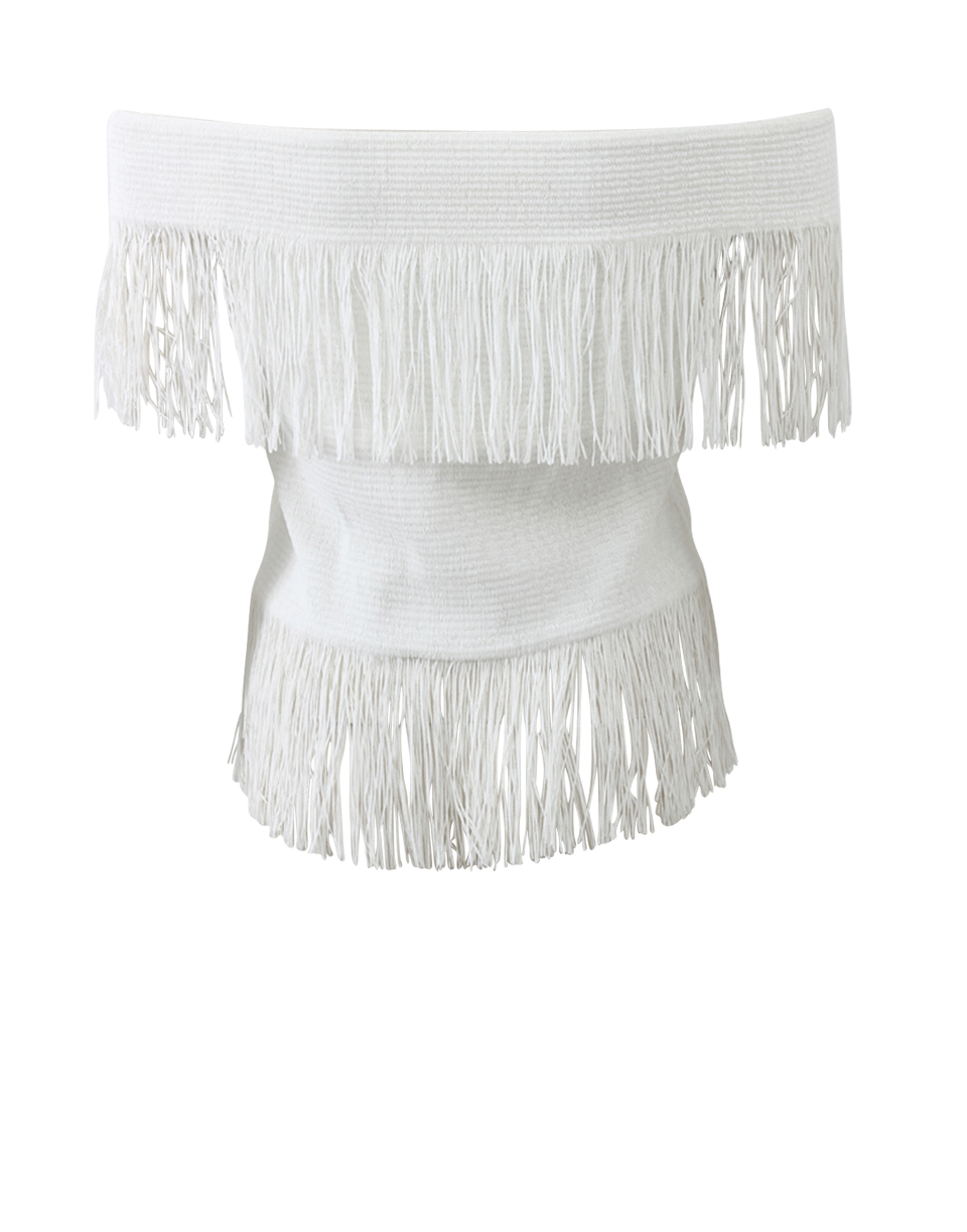 SIMKHAI-Off-The-Shoulder Fringe Top-