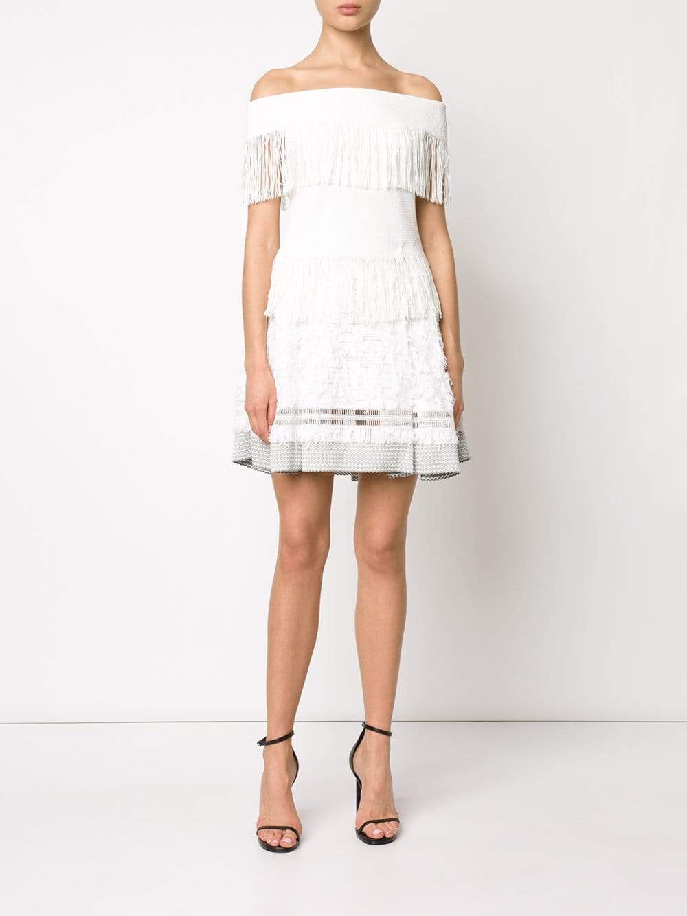 SIMKHAI-Off-The-Shoulder Fringe Top-