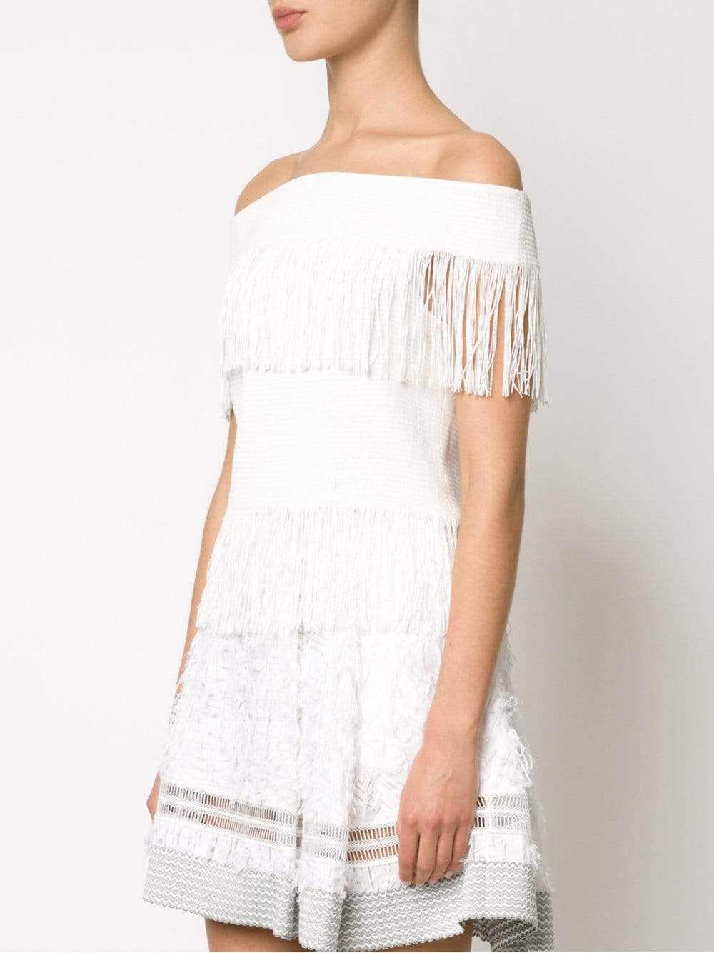 SIMKHAI-Off-The-Shoulder Fringe Top-