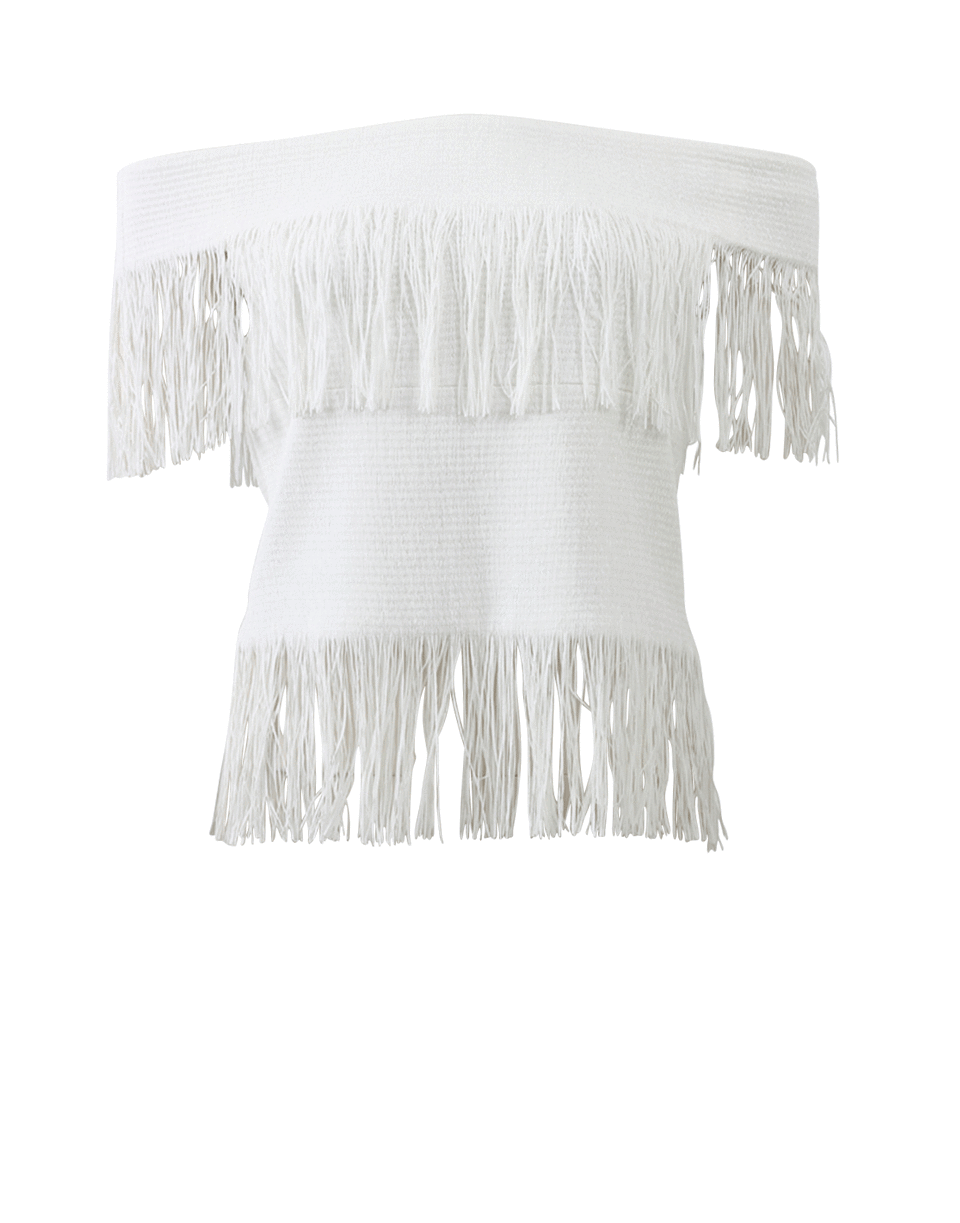 SIMKHAI-Off-The-Shoulder Fringe Top-