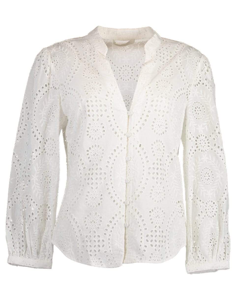 SIMKHAI-Alex Broderie Anglaise Button Front Top-