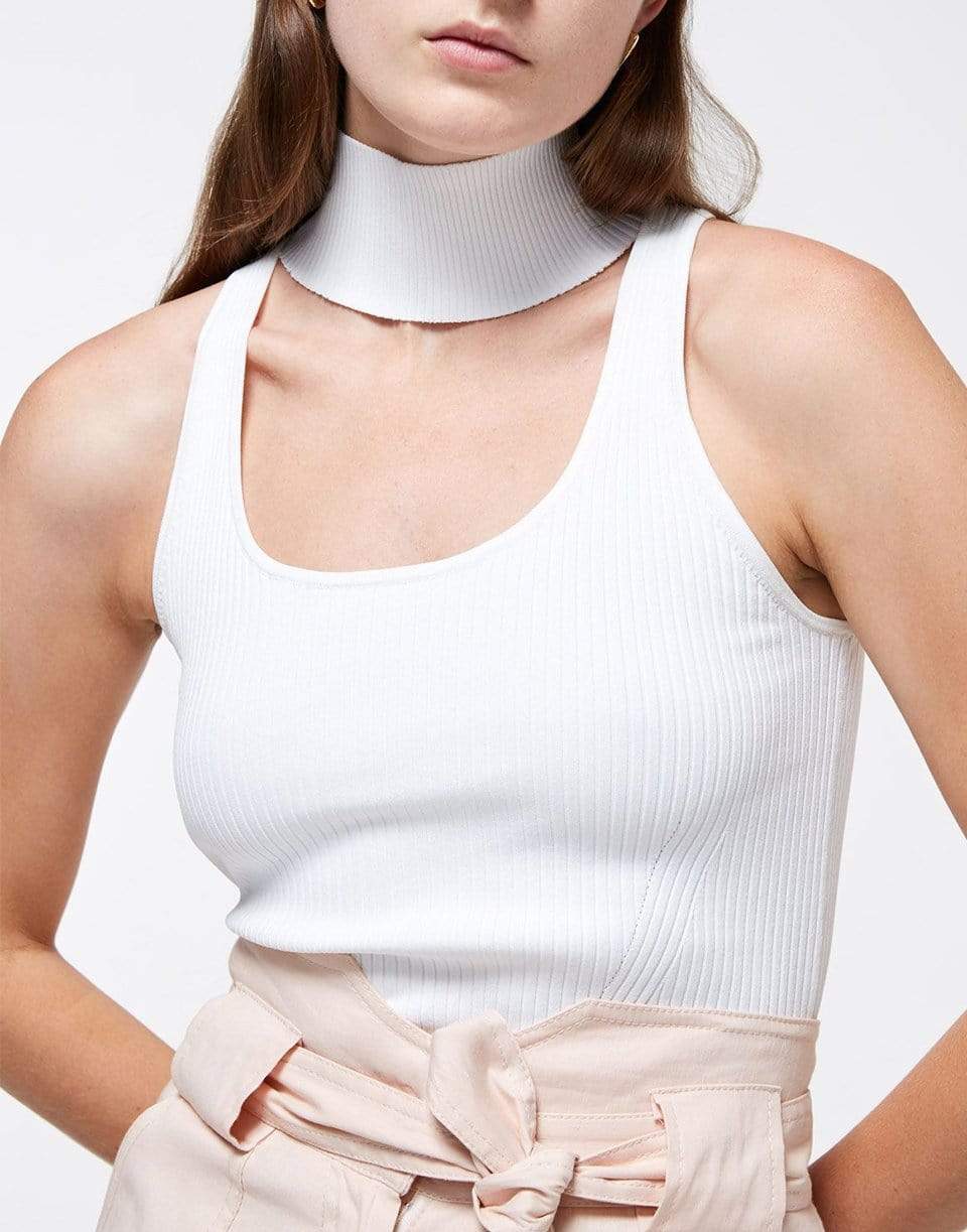 SIMKHAI-White Margo Turtleneck Tank-