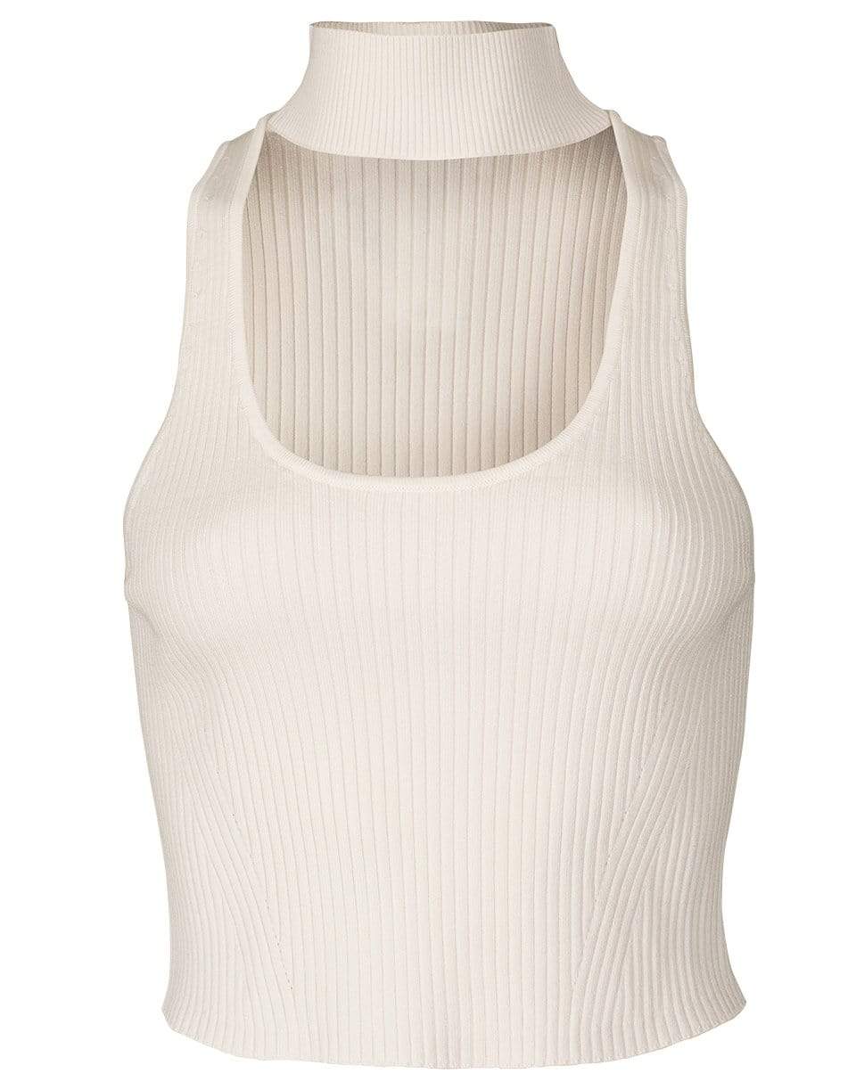SIMKHAI-White Margo Turtleneck Tank-