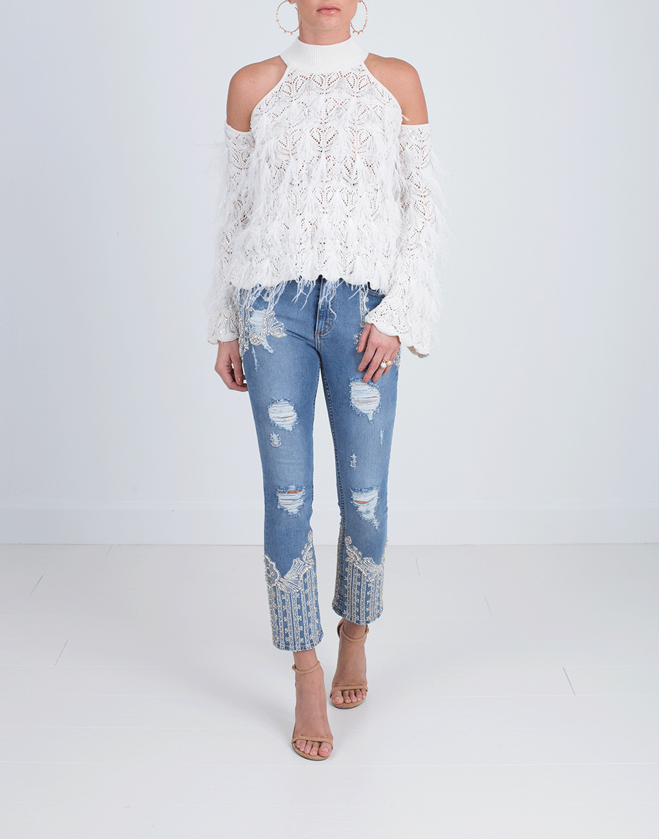 SIMKHAI-Knit Cold Shoulder Sweater-