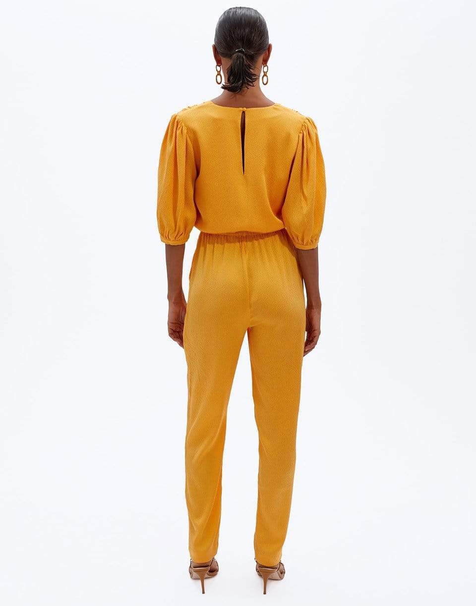 SIMKHAI-Anahita Hammered Silk Surplice Jumpsuit-PIXIE