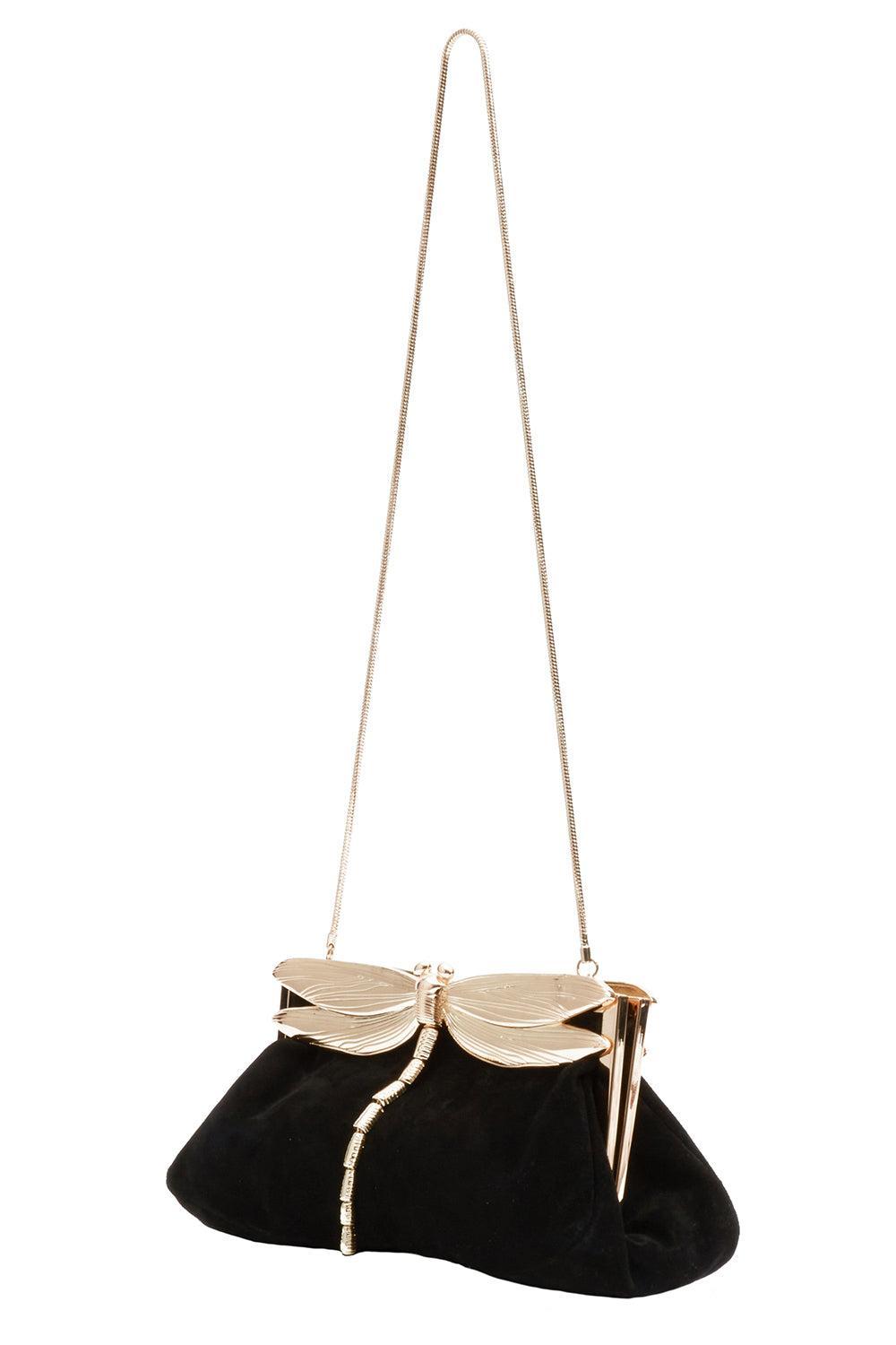 Lula Dragonfly Clutch Bag-BLACK-HANDBAGCLUTCHES-SIMKHAI