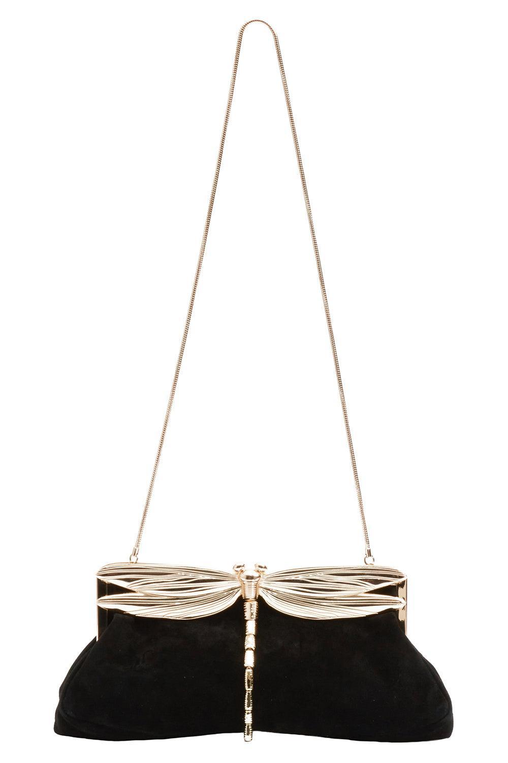 Lula Dragonfly Clutch Bag-BLACK-HANDBAGCLUTCHES-SIMKHAI