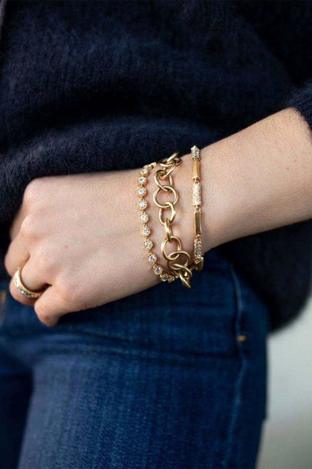 SINGLE STONE-Giana Diamond Bracelet-YELLOW GOLD
