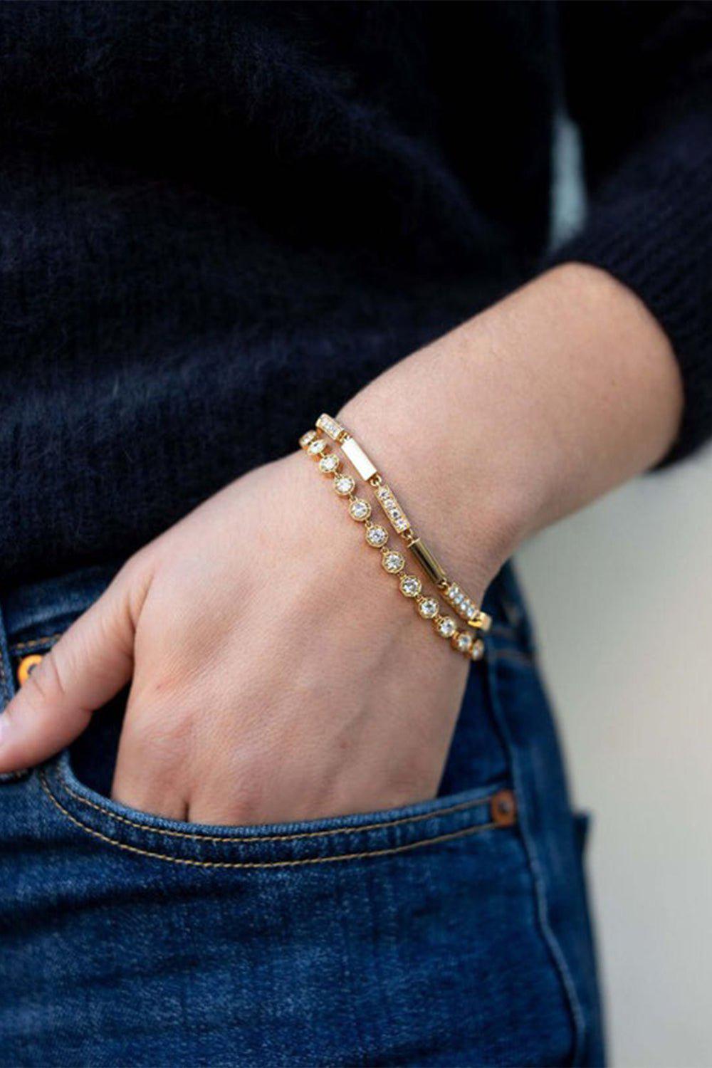 SINGLE STONE-Small Gemma Bracelet-YELLOW GOLD