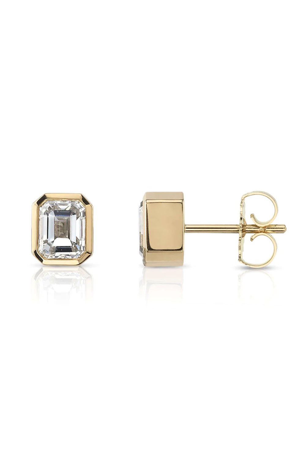 SINGLE STONE-Teddi Stud Earrings-YELLOW GOLD