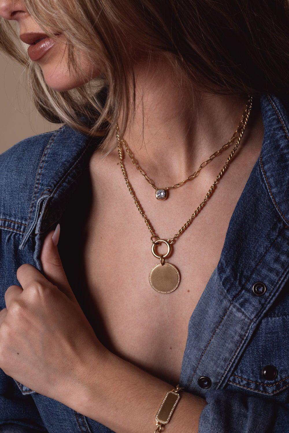 SINGLE STONE-Cori Necklace-YELLOW GOLD